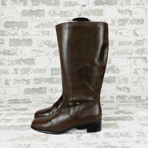 NEW Regency Brown Leather Waterproof Block Heel Mid Calf Boots T205